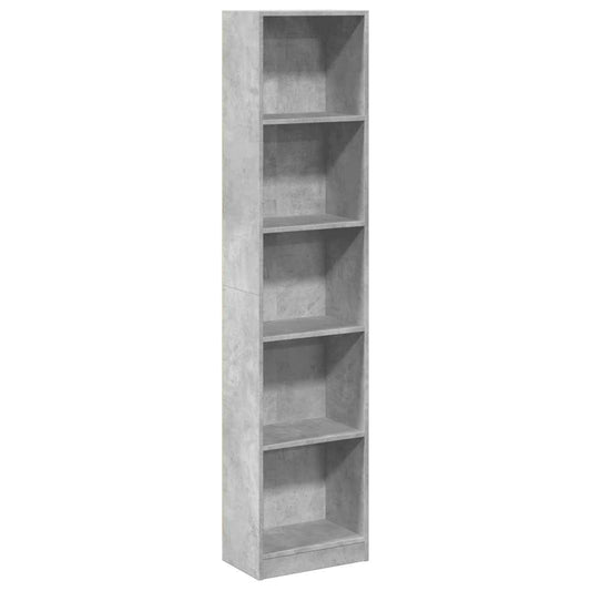 vidaXL Bookcase Concrete Grey 40x24x176 cm Engineered Wood 2