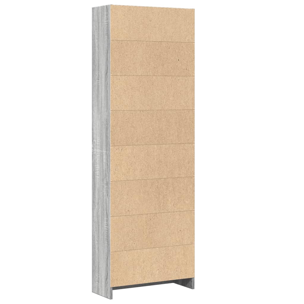 vidaXL Bookcase Grey Sonoma 60x24x176 cm Engineered Wood 6
