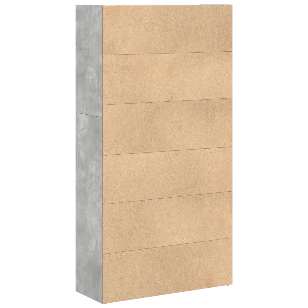 vidaXL Bookcase Concrete Grey 80x30x152 cm Engineered Wood 6