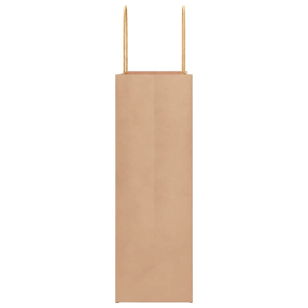 vidaXL Paper Bags 250 pcs with Handles Brown 26x12x35 cm 6