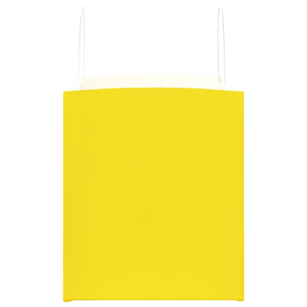 vidaXL Paper Bags 250 pcs with Handles Yellow 32x22x24 cm 6