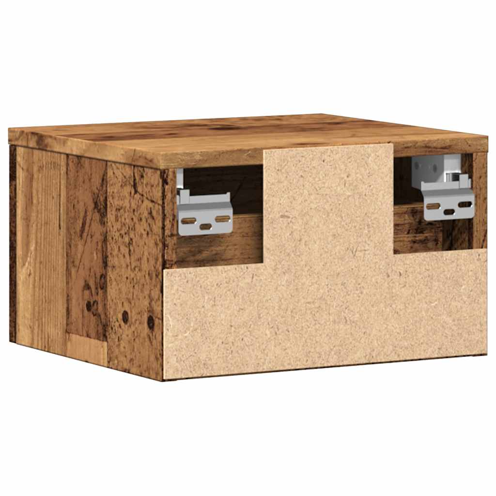 vidaXL Wall-mounted Bedside Cabinets 2 pcs Old Wood 34x30x20 cm 6