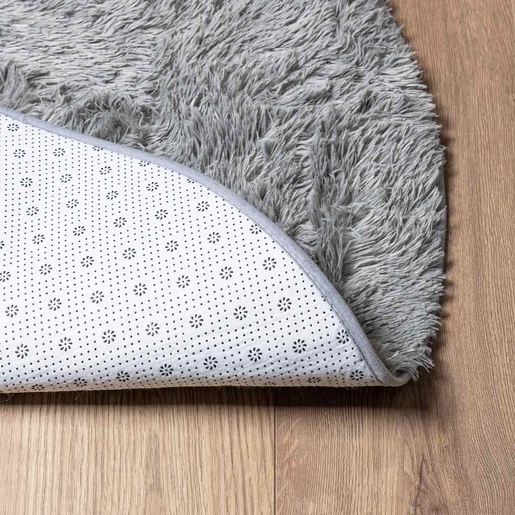 vidaXL Shaggy Rug High Pile NAVARRA Light Grey 200x200 cm Polyester 6