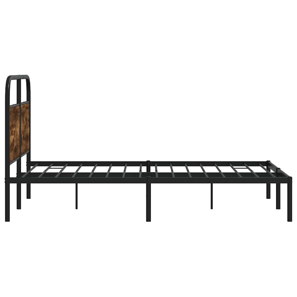vidaXL Bed Frame Without Mattress 120x200 cm Smoked Oak Engineered Wood 6