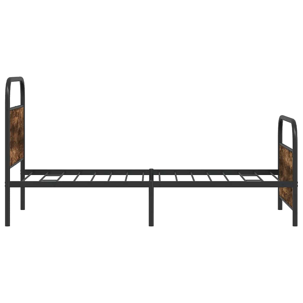 vidaXL Bed Frame Without Mattress 100x190 cm Smoked Oak Engineered Wood 6