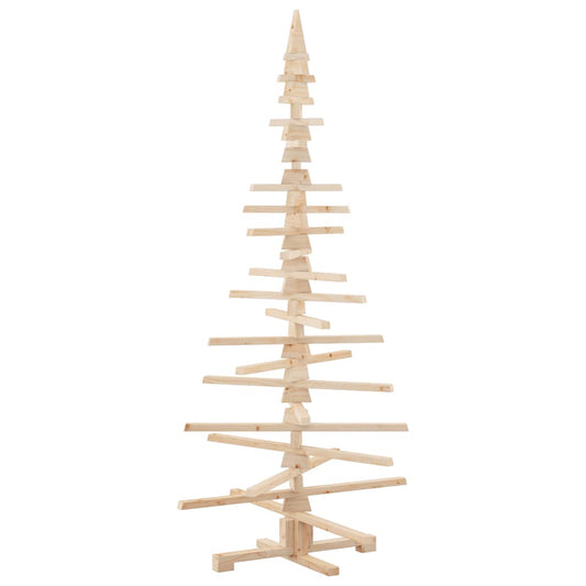 vidaXL | Wooden Christmas Tree | with Stand Natural with Unfinished 180 cm 2