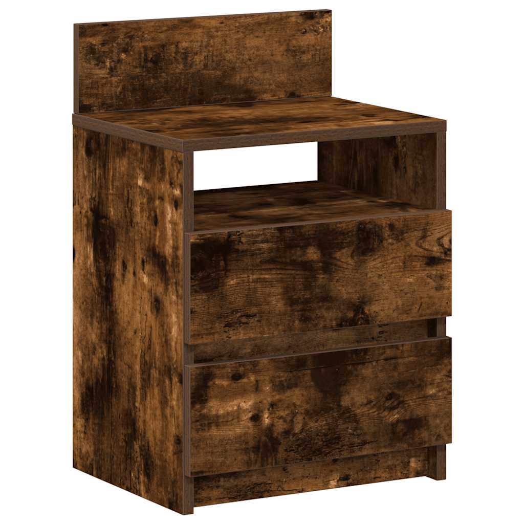 vidaXL Bedside Cabinets 2 pcs with 2 Drawers Smoked Oak 40x33x60 cm 6