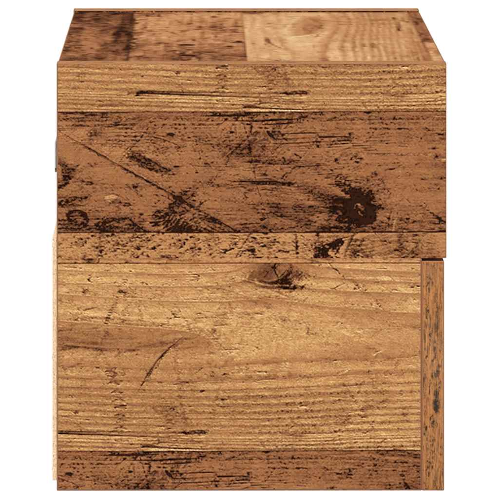 vidaXL Wall-mounted Bedside Cabinets 2 pcs Old Wood 45x26x28.5 cm 6