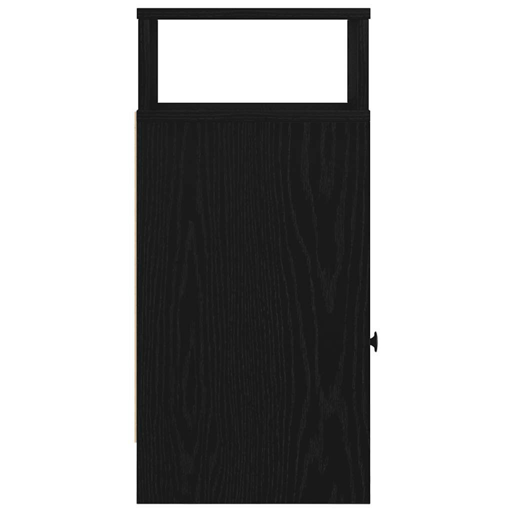 vidaXL Bedside Cabinet with Drawer Black 25x31x66 cm 6