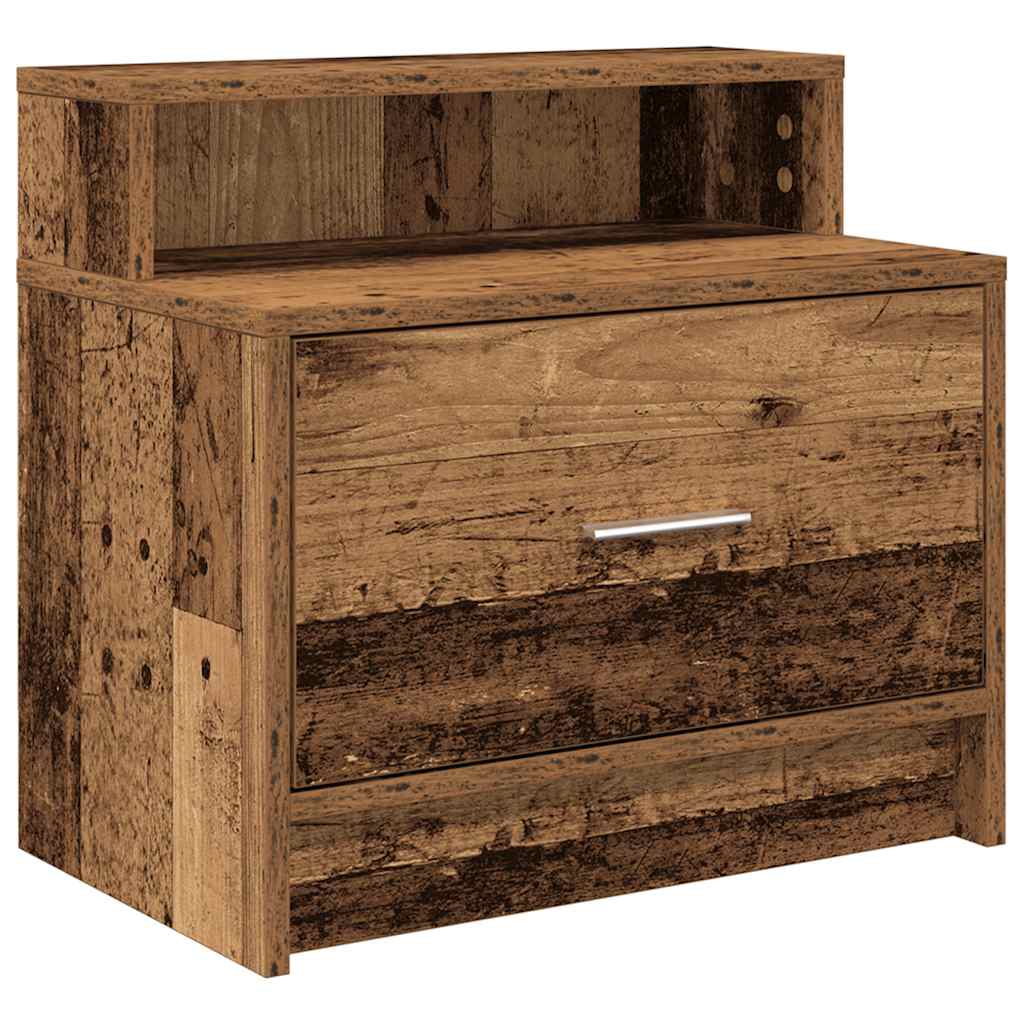 vidaXL Bedside Cabinets with Drawer 2 pcs Old Wood 51x31x47 cm 6