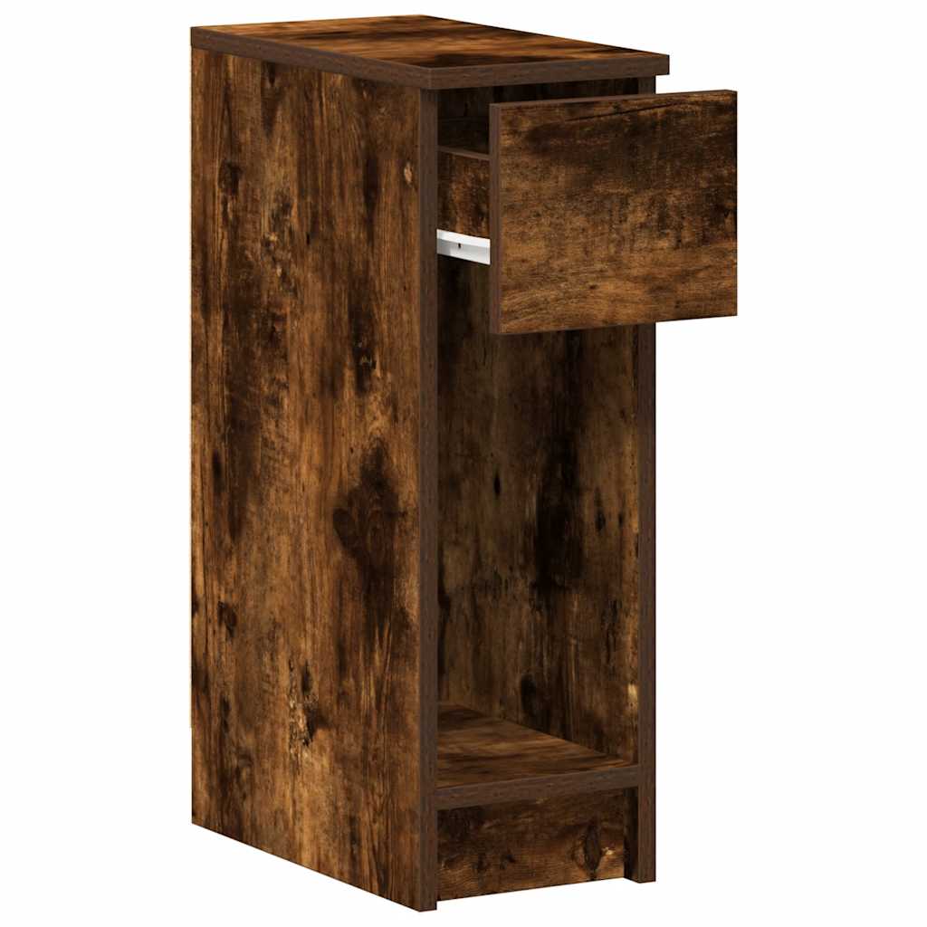 vidaXL Bedside Cabinets with Drawer 2 pcs Smoked Oak 20x36x60 cm 6
