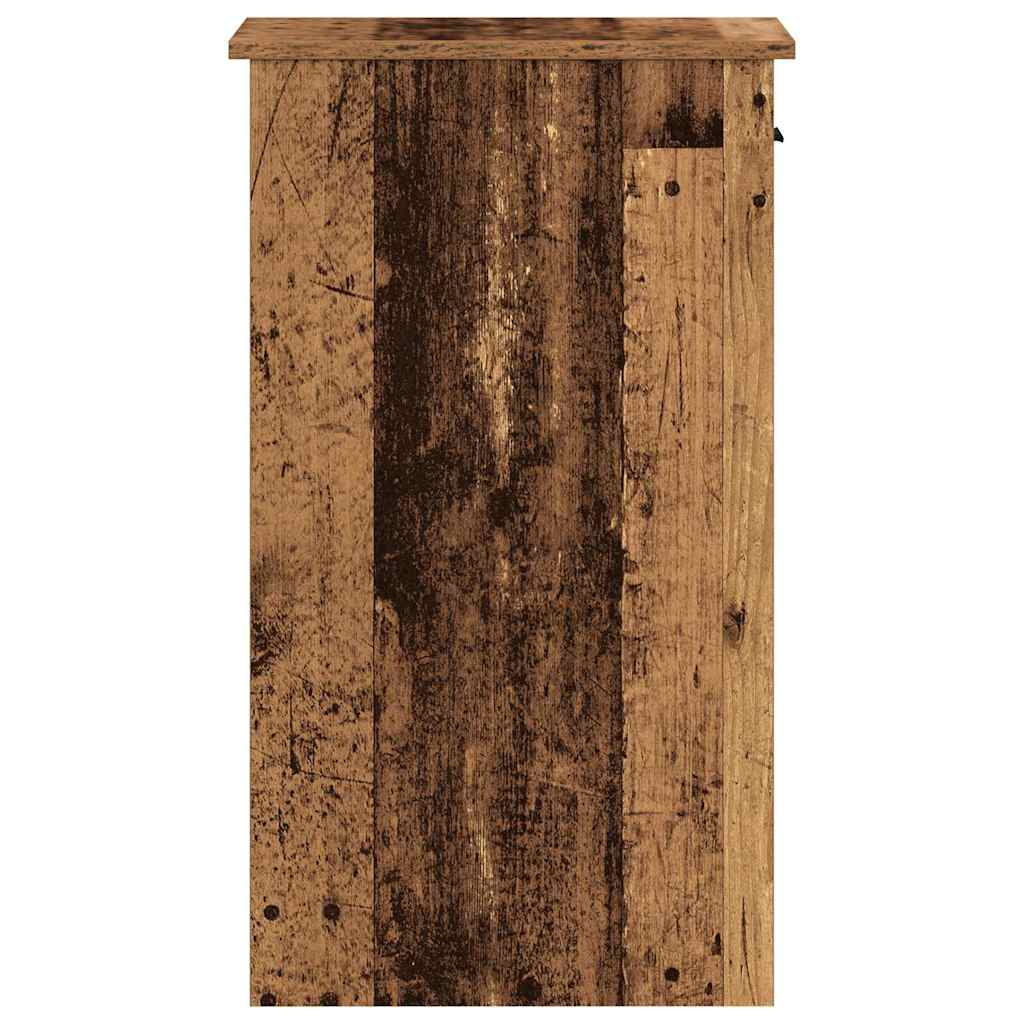 vidaXL Computer Tower Stand with Drawer Old Wood 35x45x77 cm 6