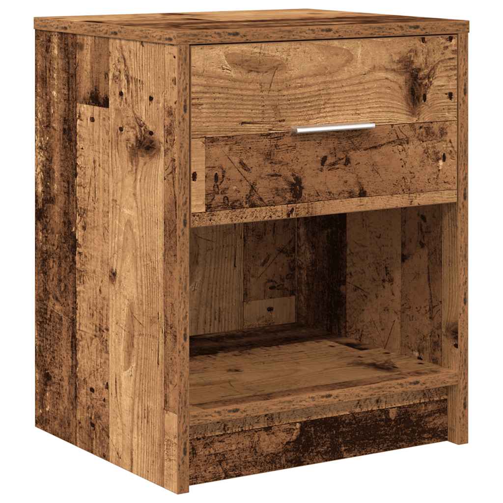 vidaXL Bedside Cabinets 2 pcs with Drawer Old Wood 40x34x50 cm 6