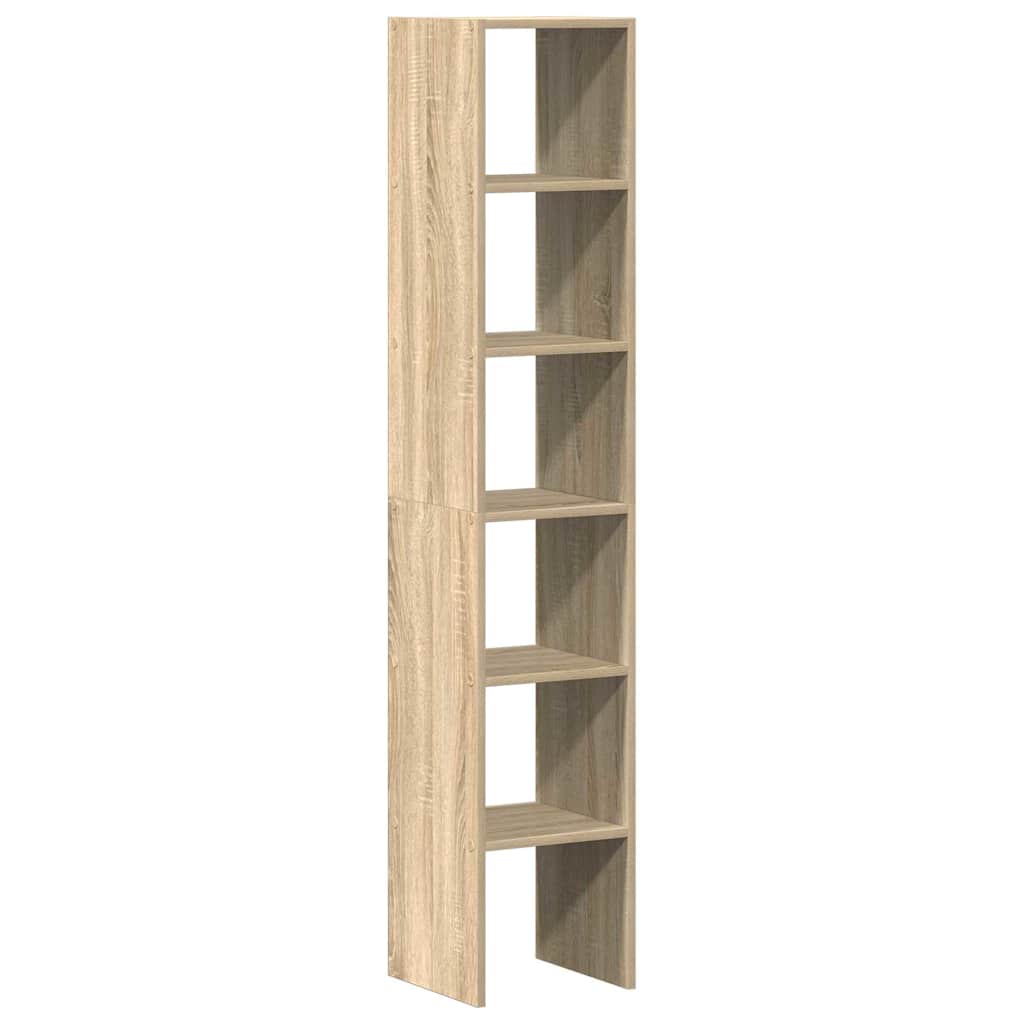 vidaXL Bookcases 2 pcs Stackable Sonoma Oak 30x30x80 cm Engineered Wood 6