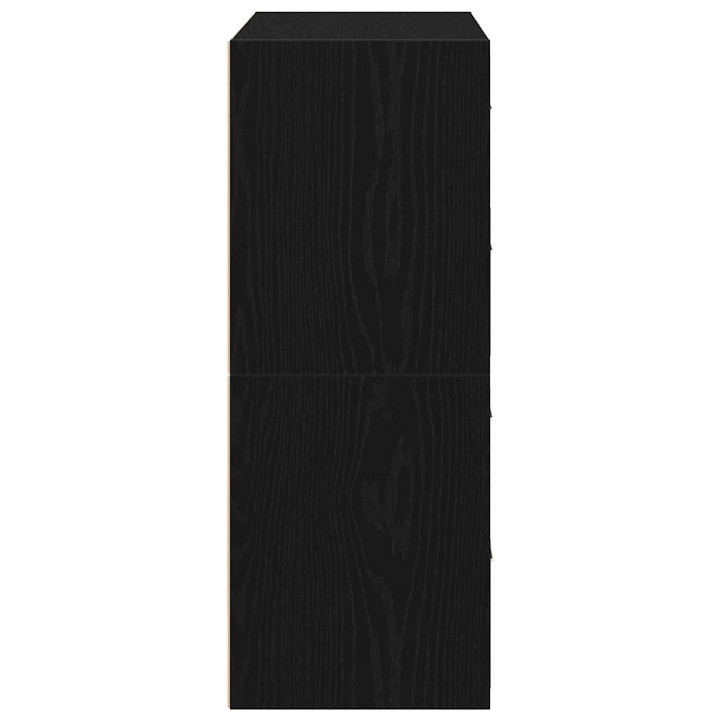 vidaXL Cabinets with 4 Drawers 2 pcs Black Oak 60x31x40 cm Engineered Wood 6