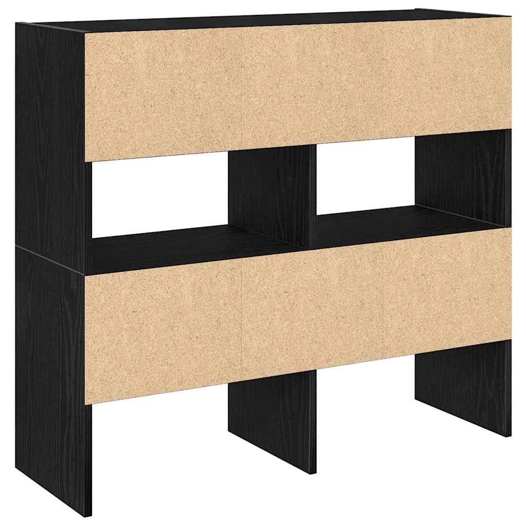 vidaXL Shoe Racks 2 pcs Stackable Black Oak 89.5x30x40 cm 6