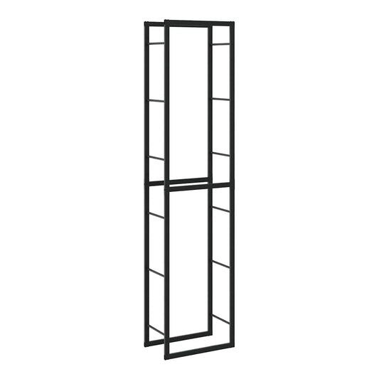 Firewood Rack Black Steel 50 cm