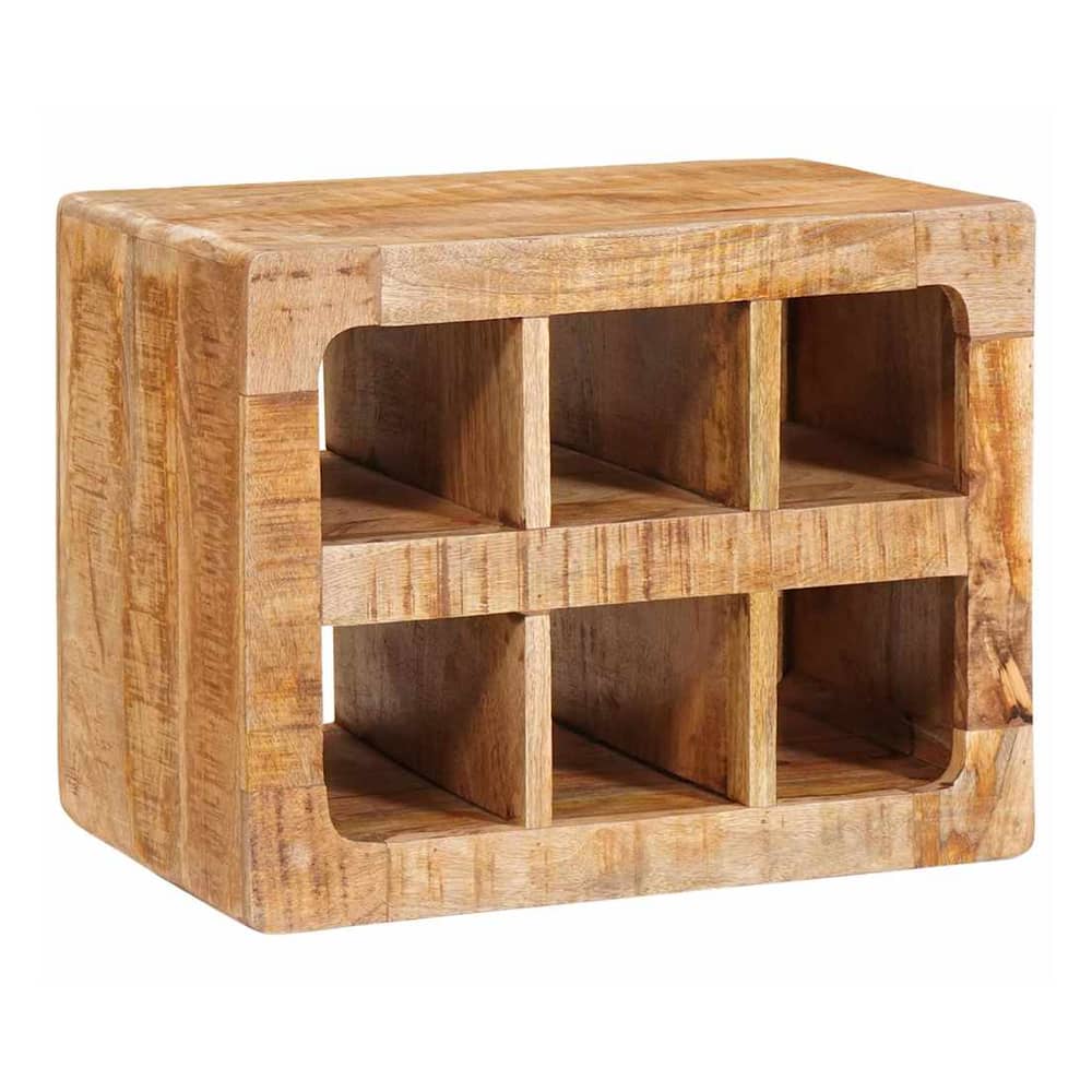 Wine Rack with Storage Brown 44 x 30 x 35 cm Solid Mango Wood Solid rough mango wood
