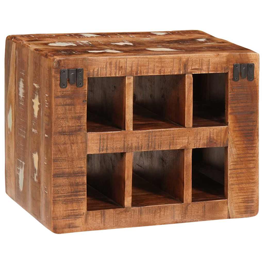 vidaXL Wine Rack with Storage Brown 44 x 30 x 35 cm Solid Reclaim Wood 6
