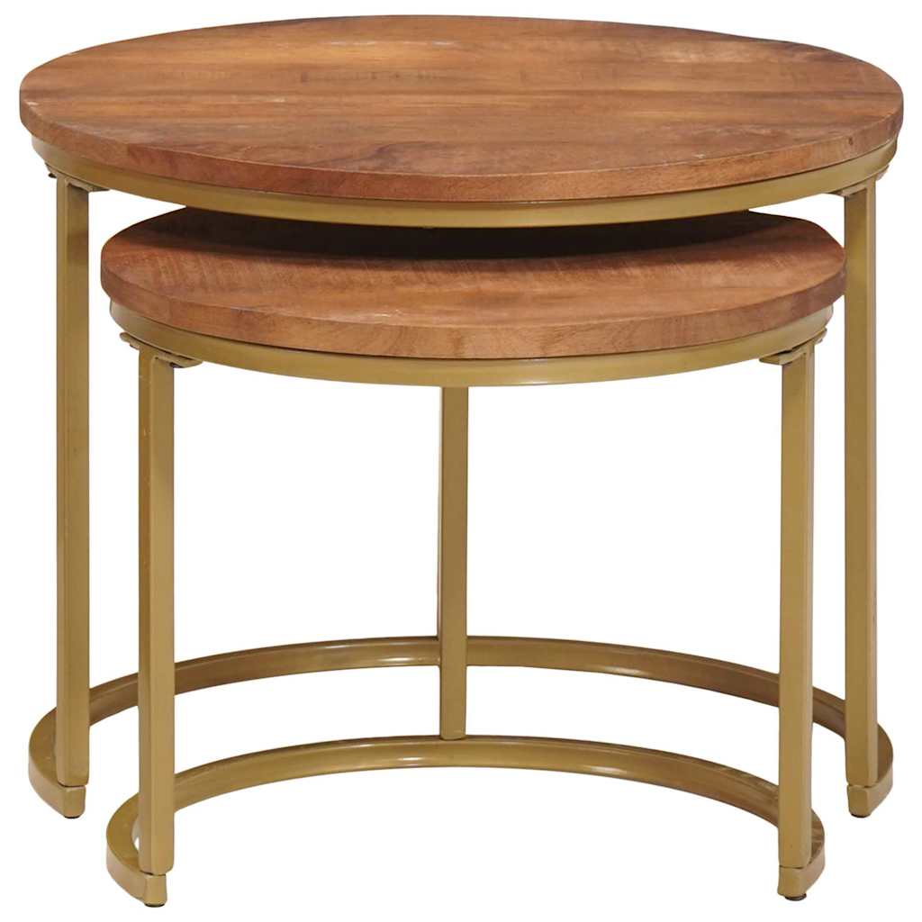 vidaXL Nesting Coffee Tables 2 pcs Honey Brown 50 x 50 x 40 cm 6
