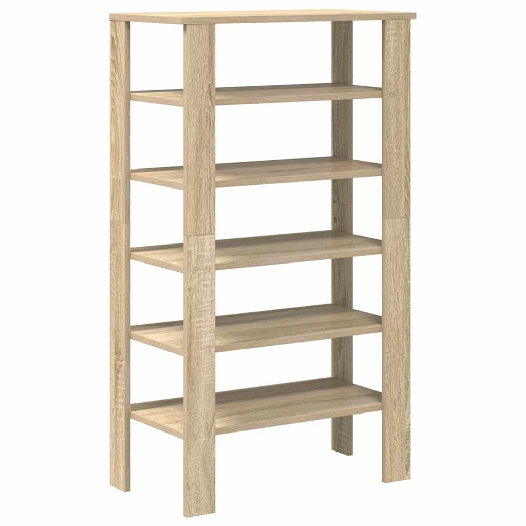 vidaXL Shoe Rack Sonoma Oak 61x32x105 cm Engineered Wood 6