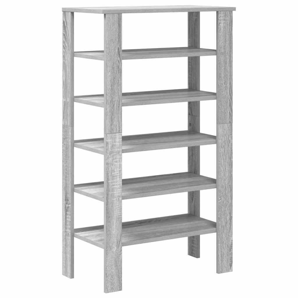 vidaXL Shoe Rack Grey Sonoma 61x32x105 cm Engineered Wood 6
