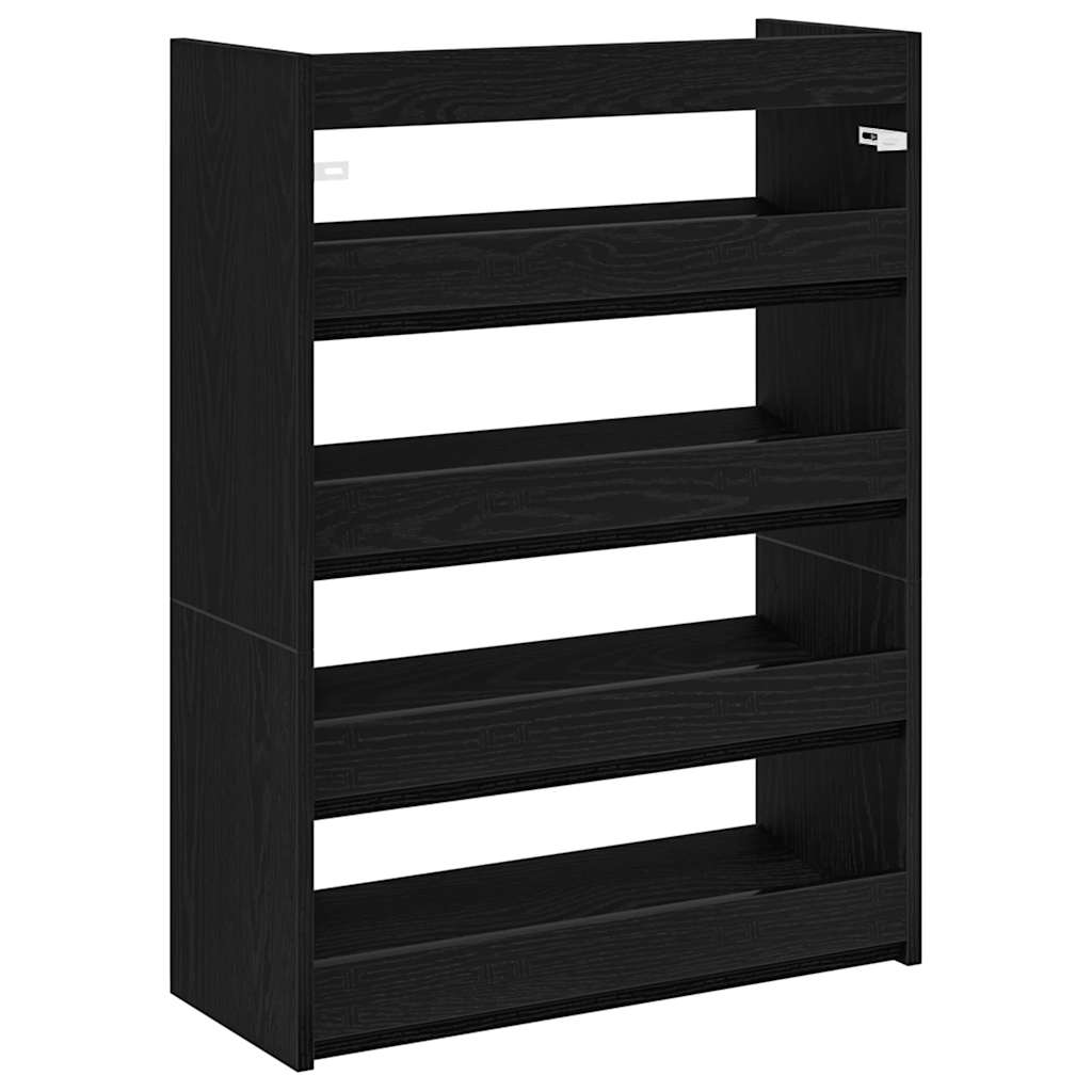 vidaXL Shoe Rack Black 60x25x81 cm Engineered Wood 6