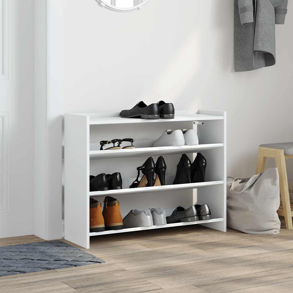 Shoe Rack 80x25x62 cm Engineered Wood Width 80 cm Height 62 cm White