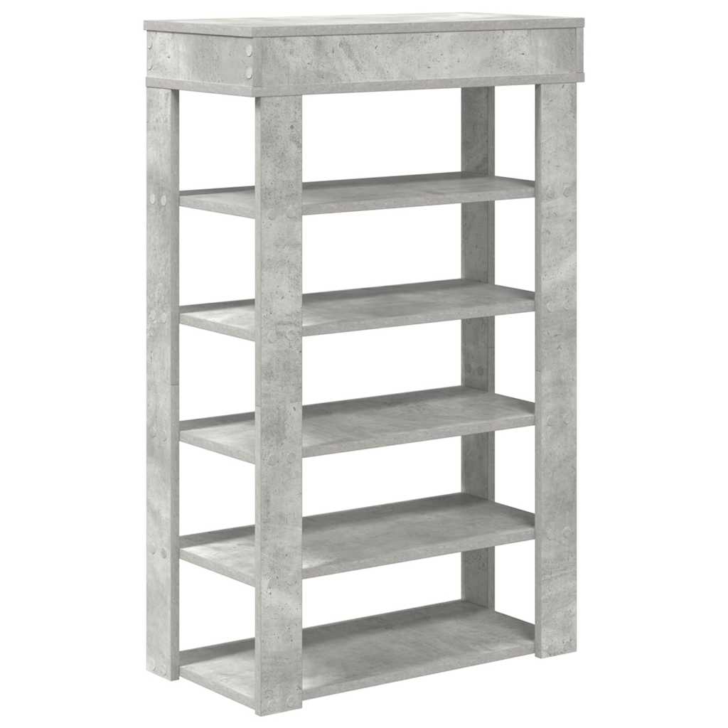 vidaXL Shoe Rack Concrete Grey 60x30x98 cm Engineered Wood 6