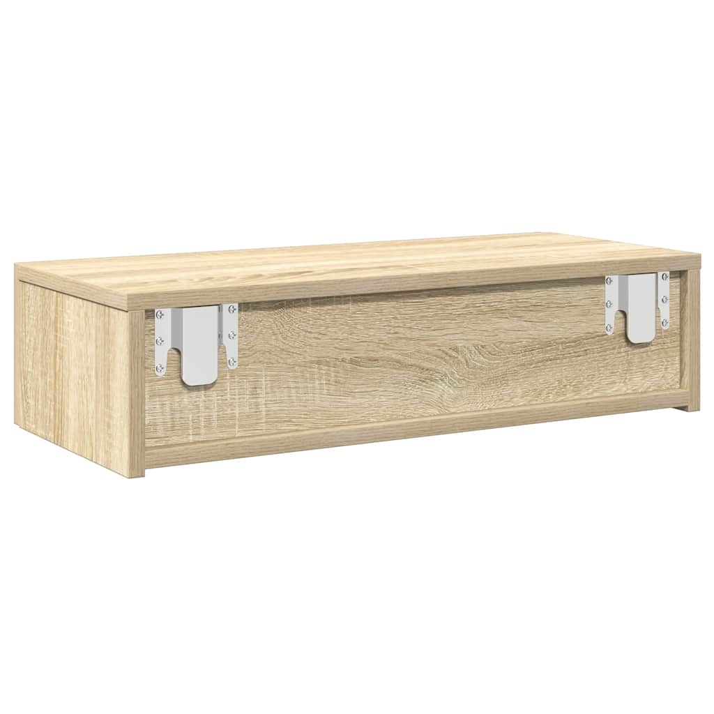 vidaXL Wall Shelf with Drawers Sonoma Oak 60x26.5x15 cm Engineered Wood 6