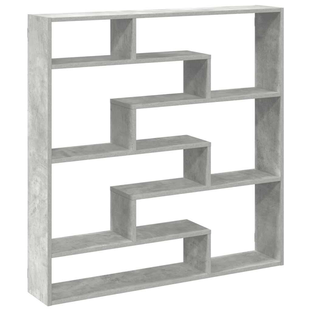 vidaXL Wall Cube Shelf 7 Compartments Concrete Grey Engineered Wood 6