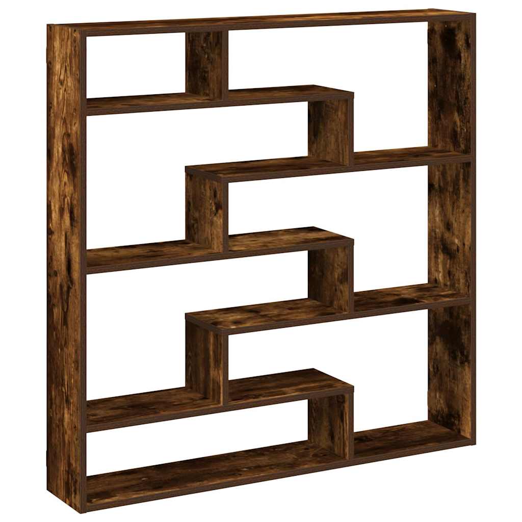 vidaXL Wall Cube Shelf 7 Compartments Smoked Oak Engineered Wood 6