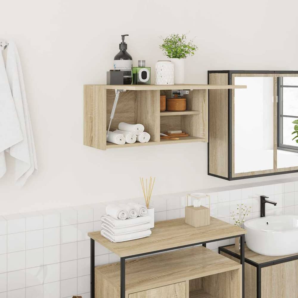 vidaXL Bathroom Wall Cabinet 60x25x30 cm Engineered Wood
