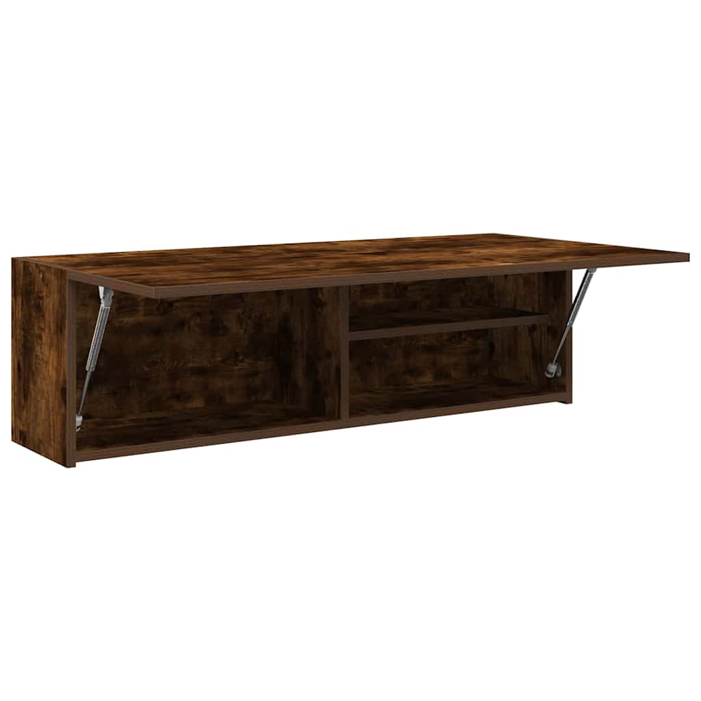 vidaXL Bathroom Wall Cabinet Smoked Oak 100x25x30 cm Engineered Wood 6