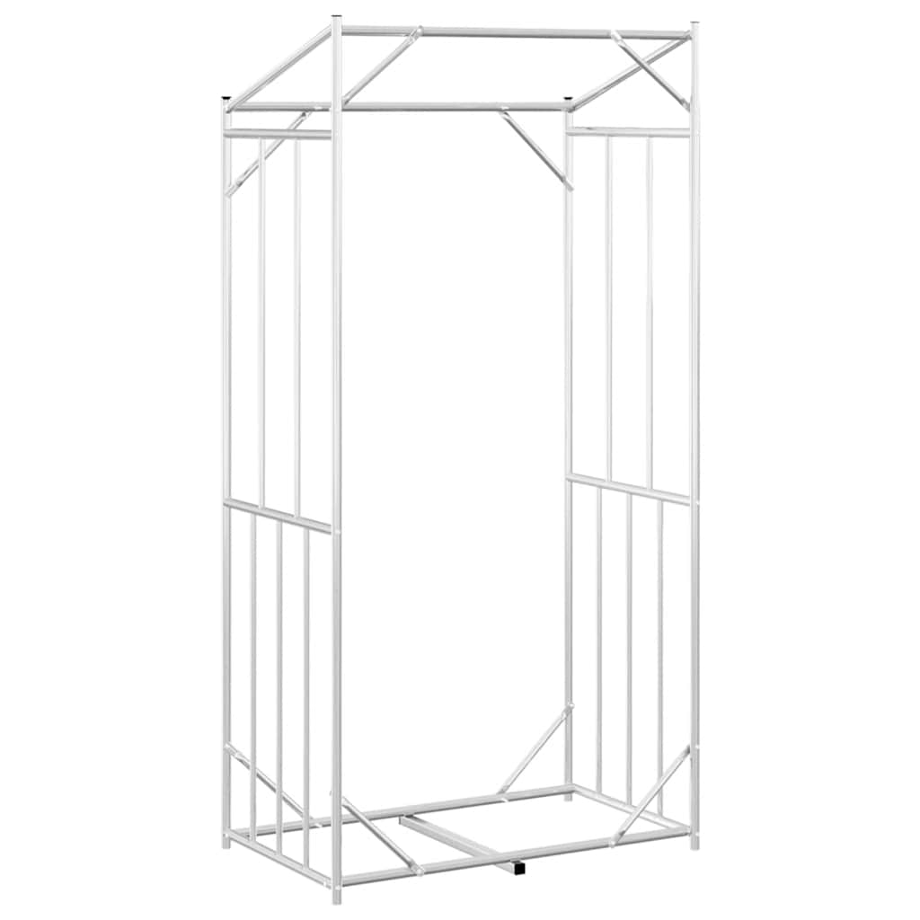 vidaxL Firewood Rack with Rain Cover 100x60x200 cm Galvanised Steel 6
