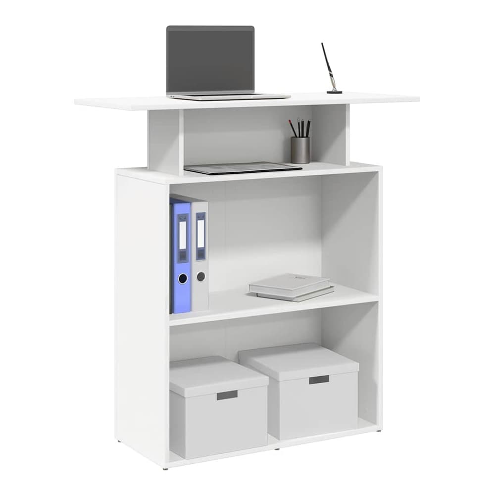 Reception Desk 100x40x104 cm Engineered Wood White