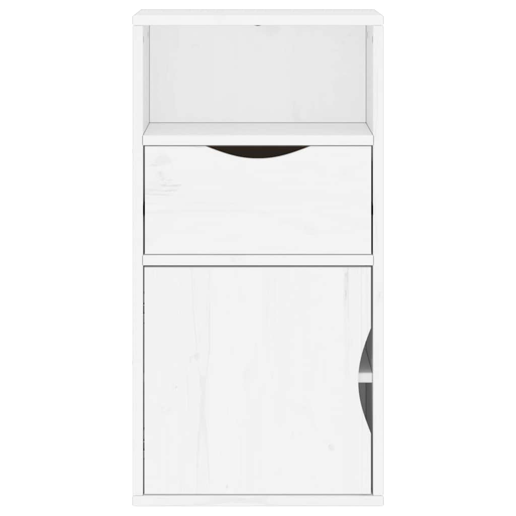 vidaXL Side Cabinet with Drawer ODDA White 40x24x79 cm Solid Wood Pine 6