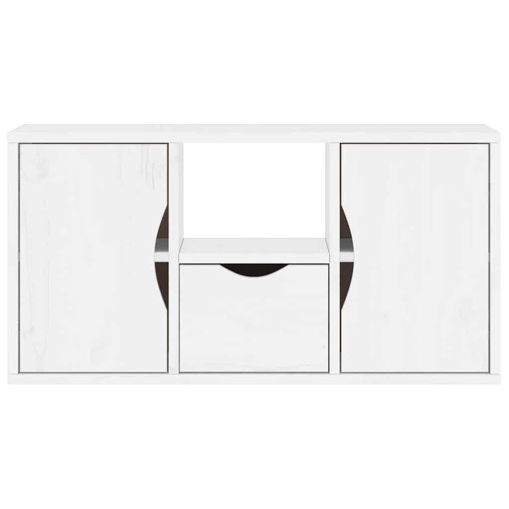 vidaXL TV Cabinet with Drawer ODDA White 79x24x40 cm Solid Wood Pine 6