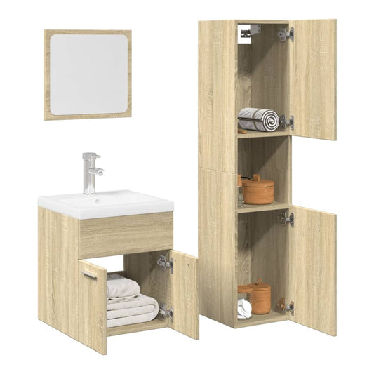 Bathroom Furniture Set Engineered Wood 41 x 38.5 x 46 cm Sonoma oak