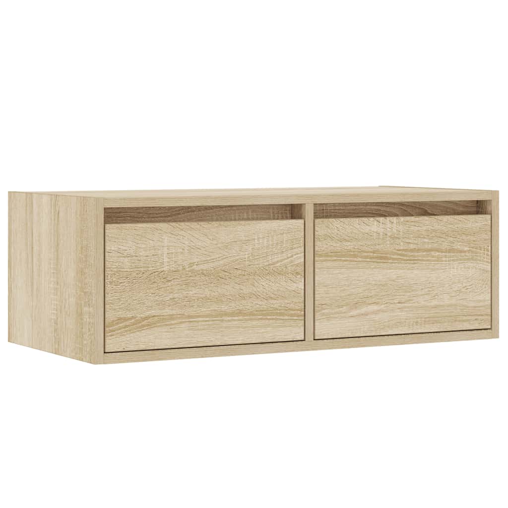 vidaXL TV Cabinet with LED Lights Sonoma Oak 75x35.5x25 cm 6