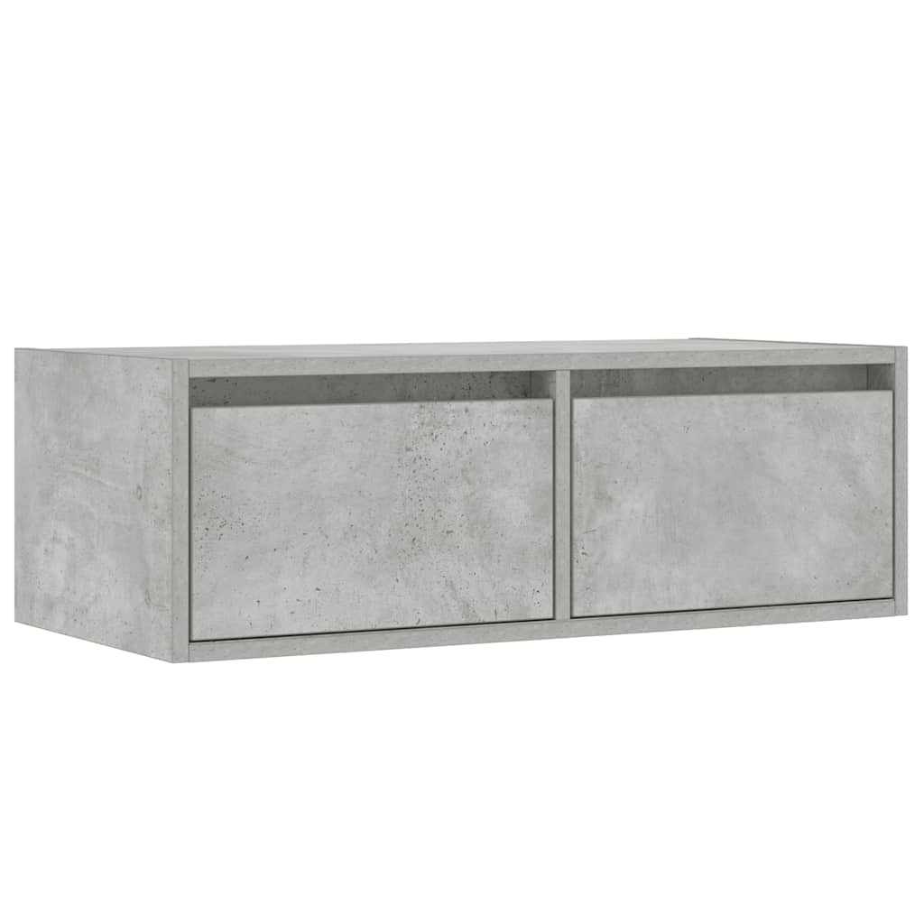 vidaXL TV Cabinet with LED Lights Concrete Grey 75x35.5x25 cm 6