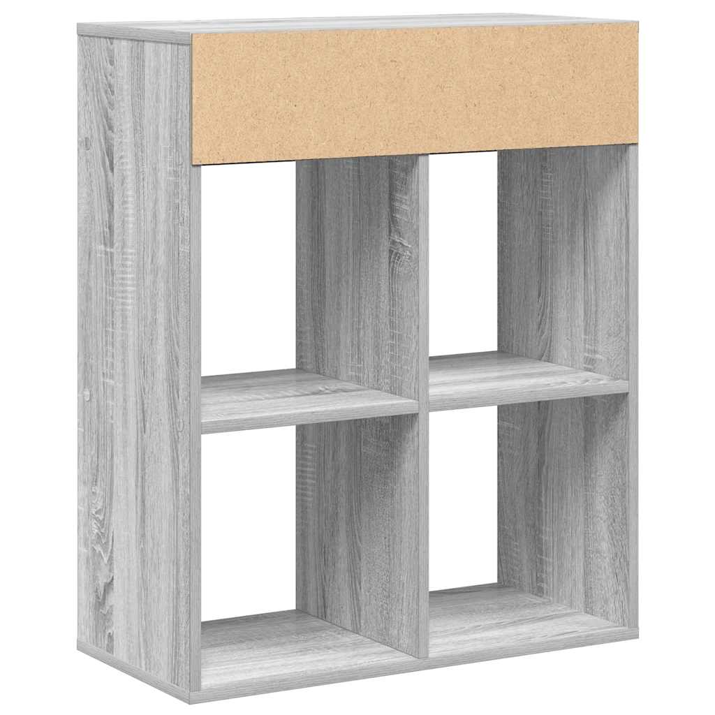 vidaXL Book Cabinet Grey Sonoma 66x31x80 cm Engineered Wood 6