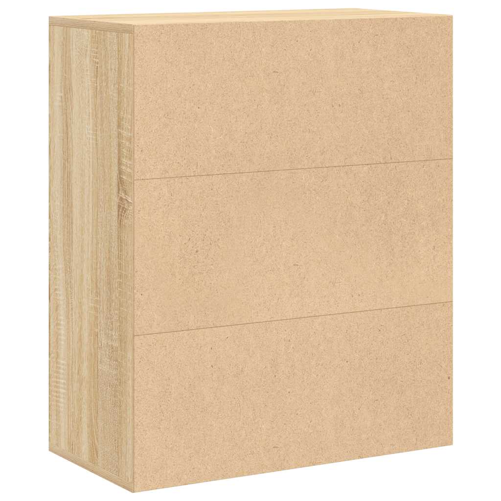 vidaXL Book Cabinet Sonoma Oak 60x30x71.5 cm Engineered Wood 6