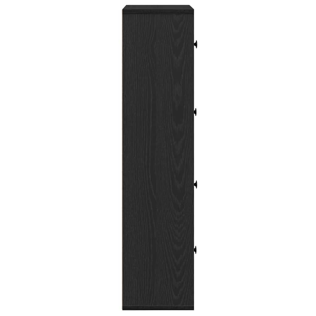 vidaXL Bookcase Black Oak 60x24x101.5 cm Engineered Wood 6