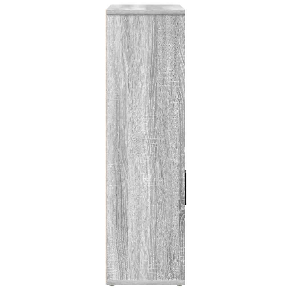 vidaXL Bookcase Grey Sonoma 60x24x85 cm Engineered Wood 6