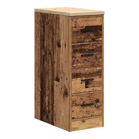Garage Storage Cabinet Solid Wood Pine 30 x 51 x 85 cm 4 drawers Old wood