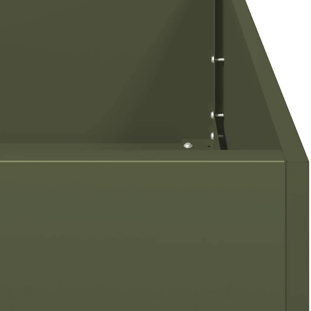 vidaXL Planter Olive Green 40x40x40 cm Cold-rolled Steel 6