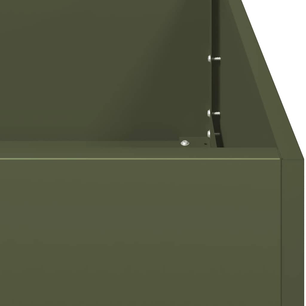 vidaXL Planter Olive Green 80x40x40 cm Cold-rolled Steel 6