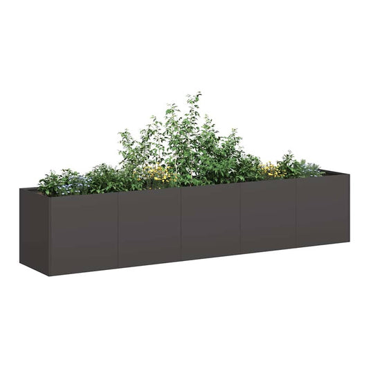 Planter 200x40x40 cm Cold-rolled Steel Black