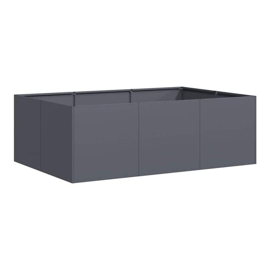 Planter 120x80x40 cm Steel Depth 80 cm Height 40 cm Width 120 cm Anthracite